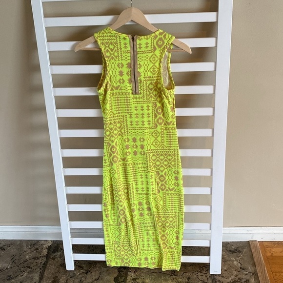 French Atmosphere Tribal Print Neon Midi Dress Size Small - Picture 4 of 11